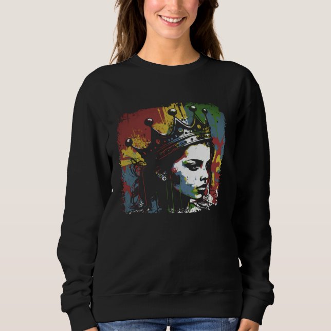 Colorful Graffiti Crown Dreamy Queen Sweatshirt (Front)