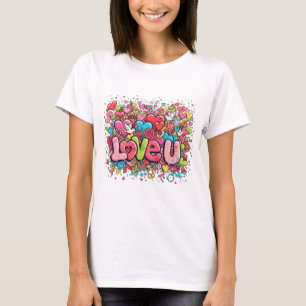 Colorful Graffiti Love U Women's T-Shirt