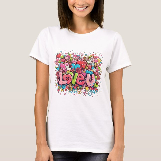 Colorful Graffiti Love U Women's T-Shirt (Front)