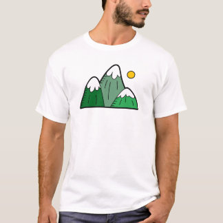 Colorful Green Mountains Illustrated Men’s T-Shirt