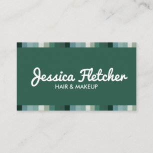 Colorful Green Stripes Minimalist Business Card