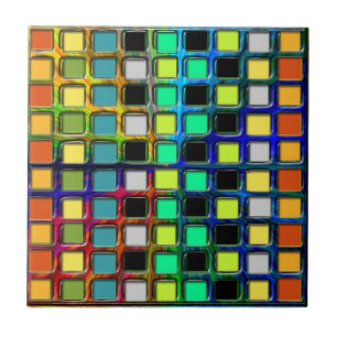 Colorful Grid-Tiled by Shirley Taylor Tile