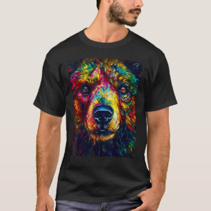 Colorful Grizzly Bear Closeup T-Shirt