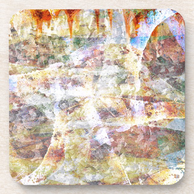 Colorful grunge graffiti coaster (Front)