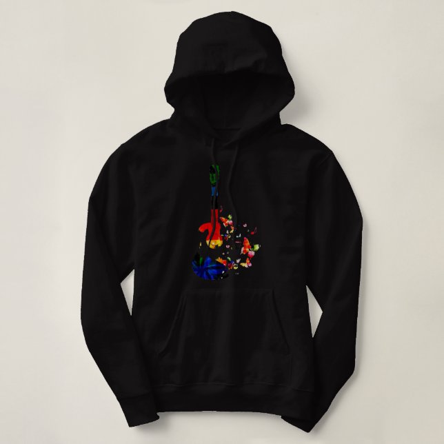 colorful guitar artwork hoodie (Design Front)