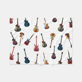 Colorful guitar fleece blanket