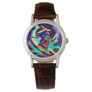 Colorful guitarist witch watch