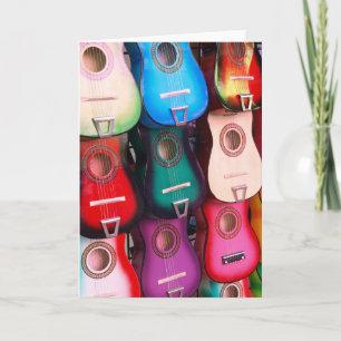 COLORFUL GUITARS Greeting Cards
