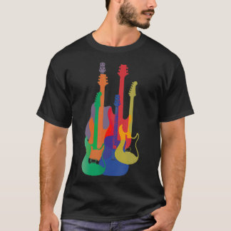 Colorful Guitars Guitarist Musician Music Gift T-Shirt