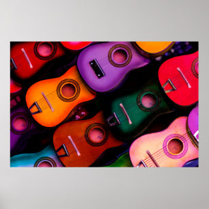 Colorful Guitars Poster
