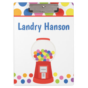 Colorful Gumballs Personalized Clipboard