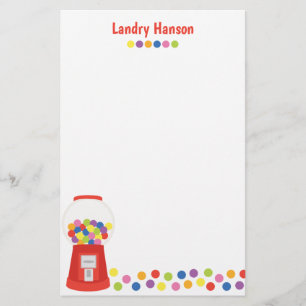 Colorful Gumballs Personalized Stationery