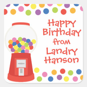 Colorful Gumballs Personalized Stickers