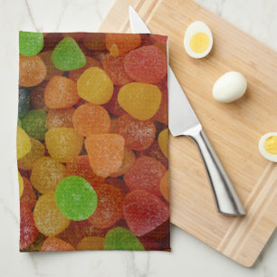 Colorful Gumdrops Candy Tea Towel