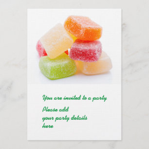 Colorful gummy sweets invitation