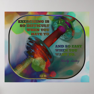 Colorful Gym Poster with Weights 011