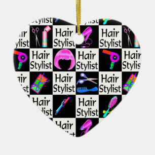 COLORFUL HAIR STYLIST CHRISTMAS ORNAMENT