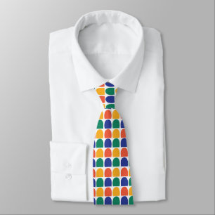 Colorful Half Circle Geometric Tie