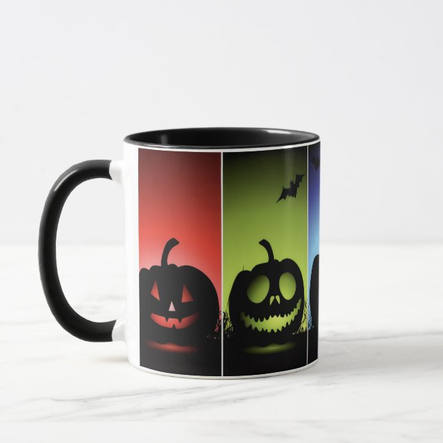 Colorful Halloween Pumpkins Mug (Left)