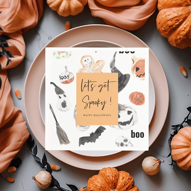 Colorful Halloween Scary Pattern |Happy Halloween  Napkin (Creator Uploaded)