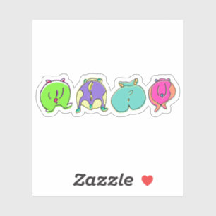Colorful Hamster Butts Custom-Cut Vinyl Stickers