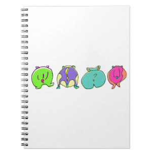 Colorful Hamster Butts Notebook