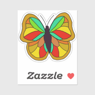 Colorful Hand-Drawn Butterfly Gold