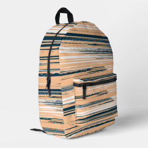 Colorful hand painted lines printed backpack
