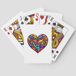 Colorful Hands Unity Heart Inclusivity & Together Playing Cards