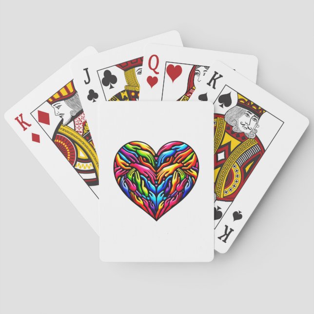 Colorful Hands Unity Heart Inclusivity & Together Playing Cards (Back)