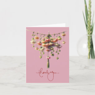 Colorful Hanging Flower Fun Blank Thank You Card