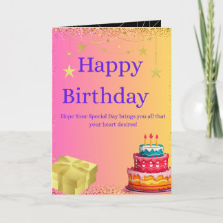 Colorful Happy Birthday Folded Greeting Card