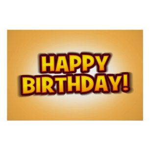 Colorful Happy Birthday Party Wall Poster