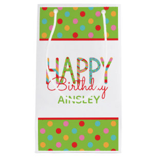Colorful Happy Birthday Personalized Gift Bag