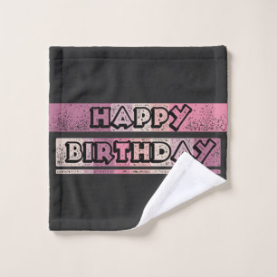 colorful happy birthday wash cloth