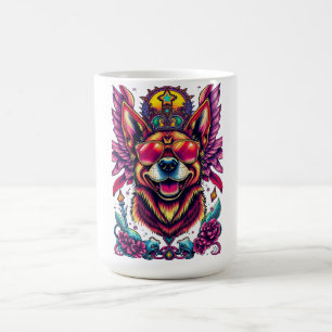 Colorful Happy Dog Portrait Coffee Mug
