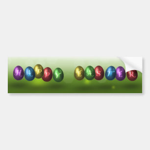 Colorful Happy Easter Eggs Bumper Sticker