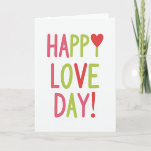 Colorful Happy Love Day Heart Card