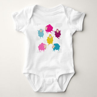 Colorful Happy Sheep Baby Bodysuit