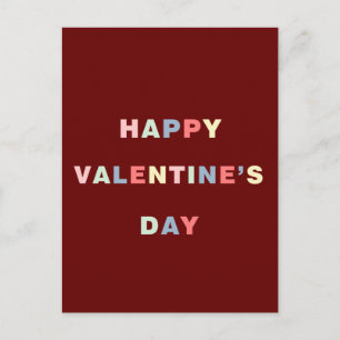 COLORFUL HAPPY VALENTINE'S DAY POSTCARD