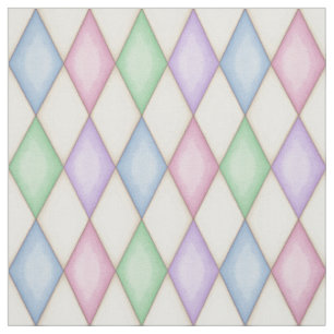 Colorful Harlequin Diamond Check (small scale) Fabric