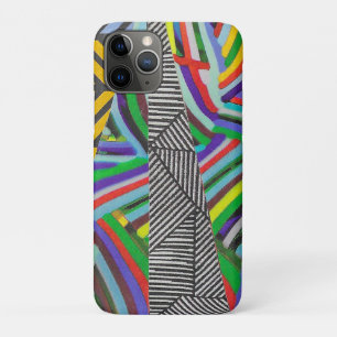 colorful hatches and herringbone collage iPhone 11 pro case