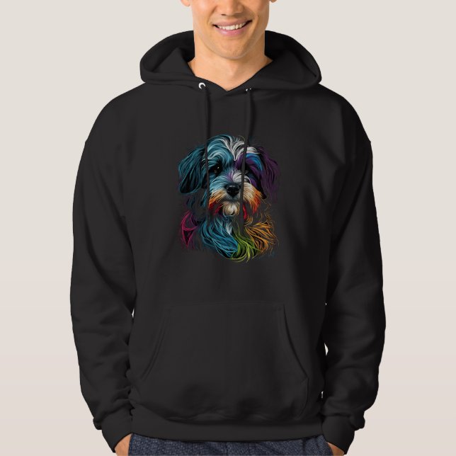 Colorful Havanese Face Painting  Animals Dog Hoodie (Front)