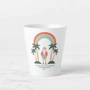Colorful Hawaiian Santa Christmas Latte Mug