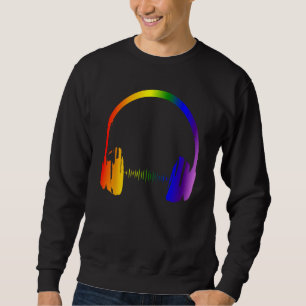 Colorful Headphones Rainbow Party Techno Radio Nig Sweatshirt