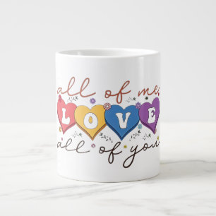 Colorful Heart Love Quote Large Coffee Mug