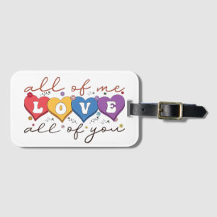 Colorful Heart Love Quote Luggage Tag