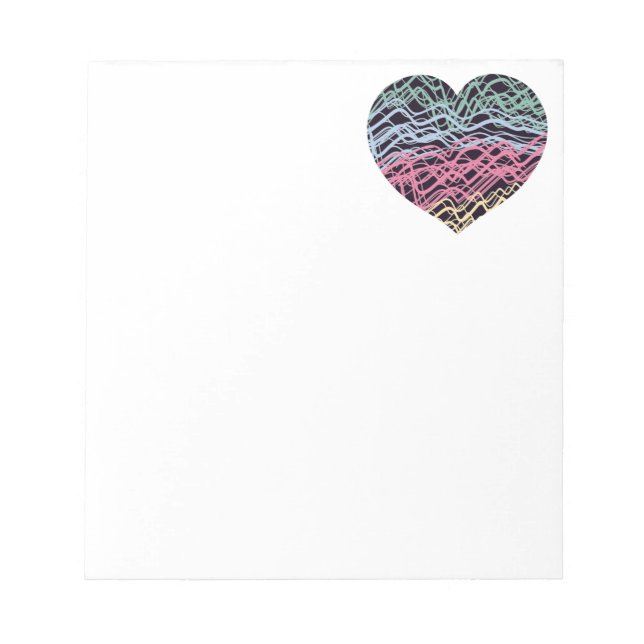 Colorful Heart Motif Notepad (Front)