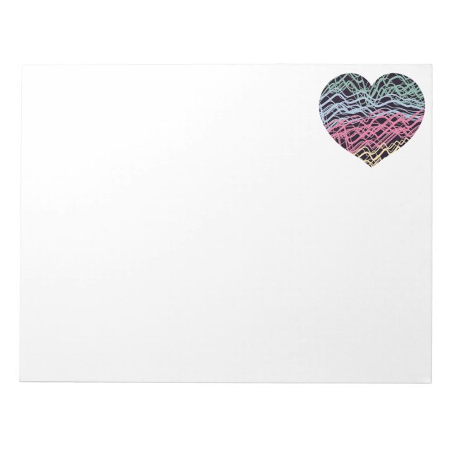 Colorful Heart Motif Notepad (Front)