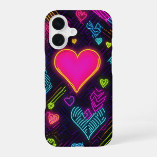 Colorful Heart Pattern iPhone 16 Case